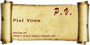 Plel Vince névjegykártya